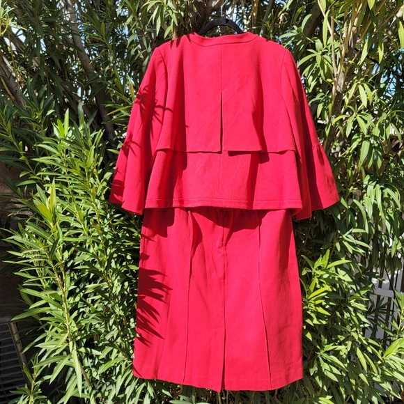 PRINTINE 80% COTTON A Line Stretch comfy womens 2 pc dress suit plus size - Picture 3 of 16